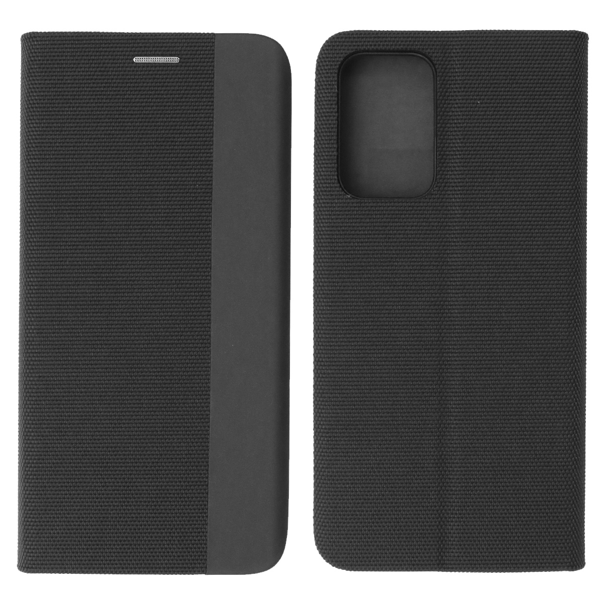 Чехол книжка MESH для SAMSUNG Galaxy A52 (SM-A525), текстиль, силикон, бархат, визитница, цвет черный