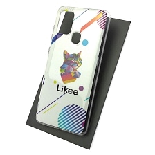 Чехол накладка Vinil для SAMSUNG Galaxy A21s (SM-A217), силикон, рисунок Likee Cat. Чехол накладка Vinil для SAMSUNG Galaxy A21s (SM-A217), силикон, рисунок Likee Cat.