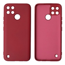 Чехол накладка NANO для Realme C21Y, C25Y, силикон, бархат, цвет бордовый Чехол накладка NANO для Realme C21Y, C25Y, силикон, бархат, цвет бордовый