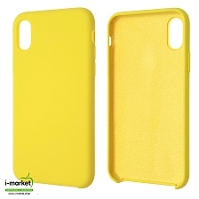 Чехол накладка Silicon Case для APPLE iPhone X, iPhone XS, силикон, бархат, цвет оранжево желтый Чехол накладка Silicon Case для APPLE iPhone X, iPhone XS, силикон, бархат, цвет оранжево желтый