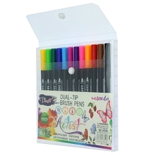 Набор маркеров DARVISH DV13142 для скетчинга, рисования, двусторонние, комплект 12 шт. (распродажа -30%)