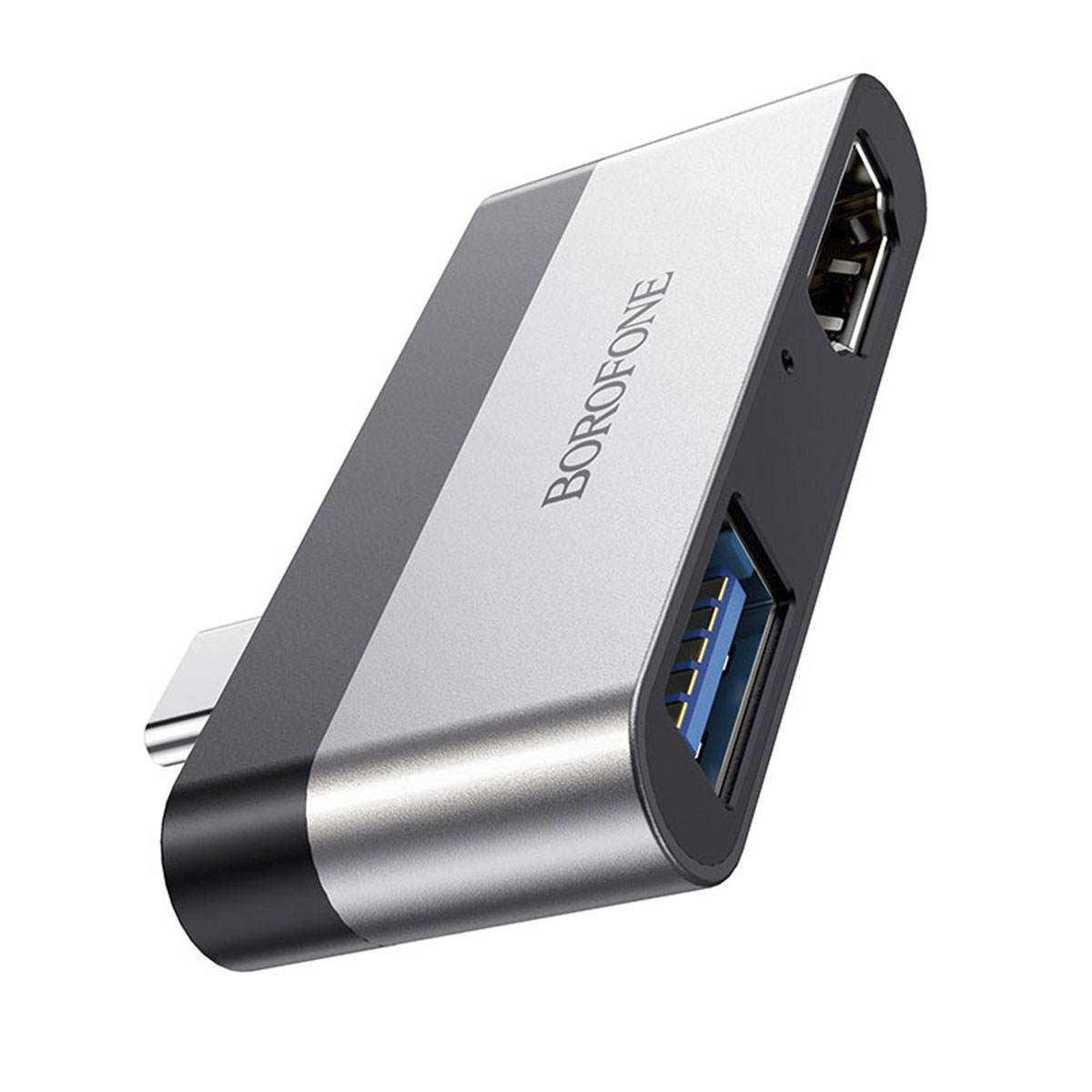 Адаптер BOROFONE DH2 Type-C aka USB-C на HDMI + USB3.0, алюминиевый сплав Адаптер BOROFONE DH2 Type-C aka USB-C на HDMI + USB3.0, алюминиевый сплав