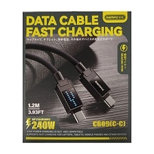 Кабель REMAX CB09 USB Type C на USB Type C, 240W, 5A, длина 1.2 метра, Led дисплей, цвет темно серый