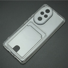 Чехол накладка CARD CASE для HUAWEI Honor 200 Pro, силикон, отдел для карт, цвет прозрачный Чехол накладка CARD CASE для HUAWEI Honor 200 Pro, силикон, отдел для карт, цвет прозрачный