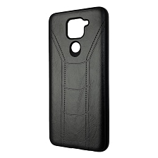 Чехол накладка R3 для XIAOMI Redmi Note 9, силикон, под кожу, цвет черный