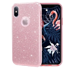 Чехол накладка Shine для APPLE iPhone XR, силикон, блестки, цвет розовый Чехол накладка Shine для APPLE iPhone XR, силикон, блестки, цвет розовый