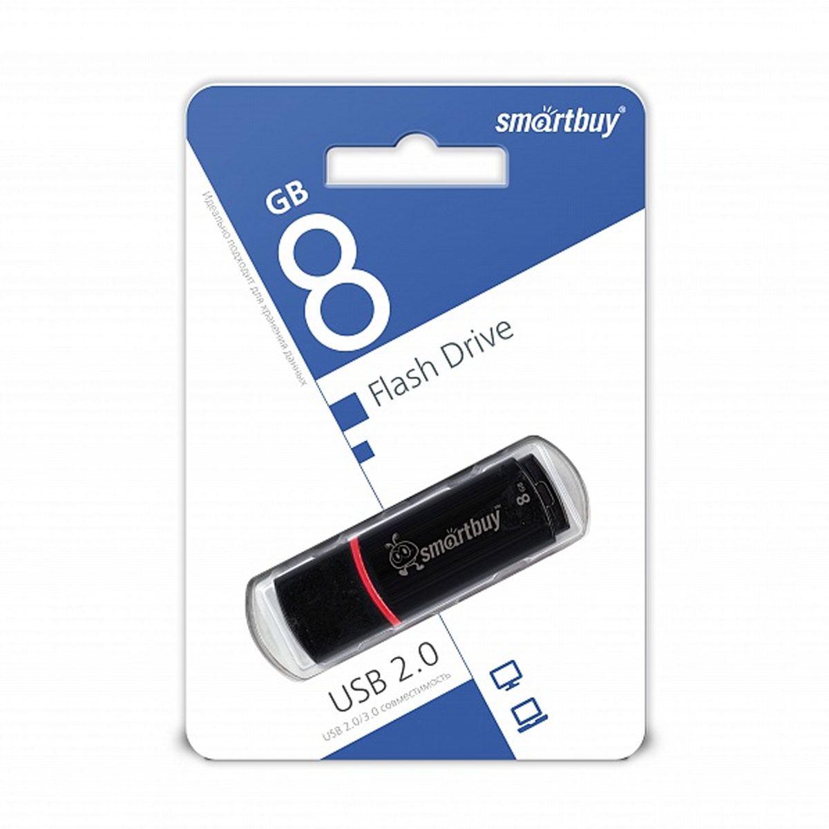 Флешка USB 2.0 8GB SMARTBUY Crown (SB8GBCRW-K), цвет черный