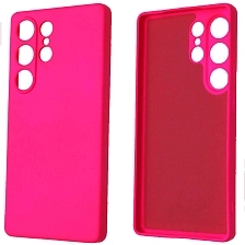 Чехол накладка NANO для SAMSUNG Galaxy S25 Ultra, защита камеры, силикон, бархат, цвет фуксия