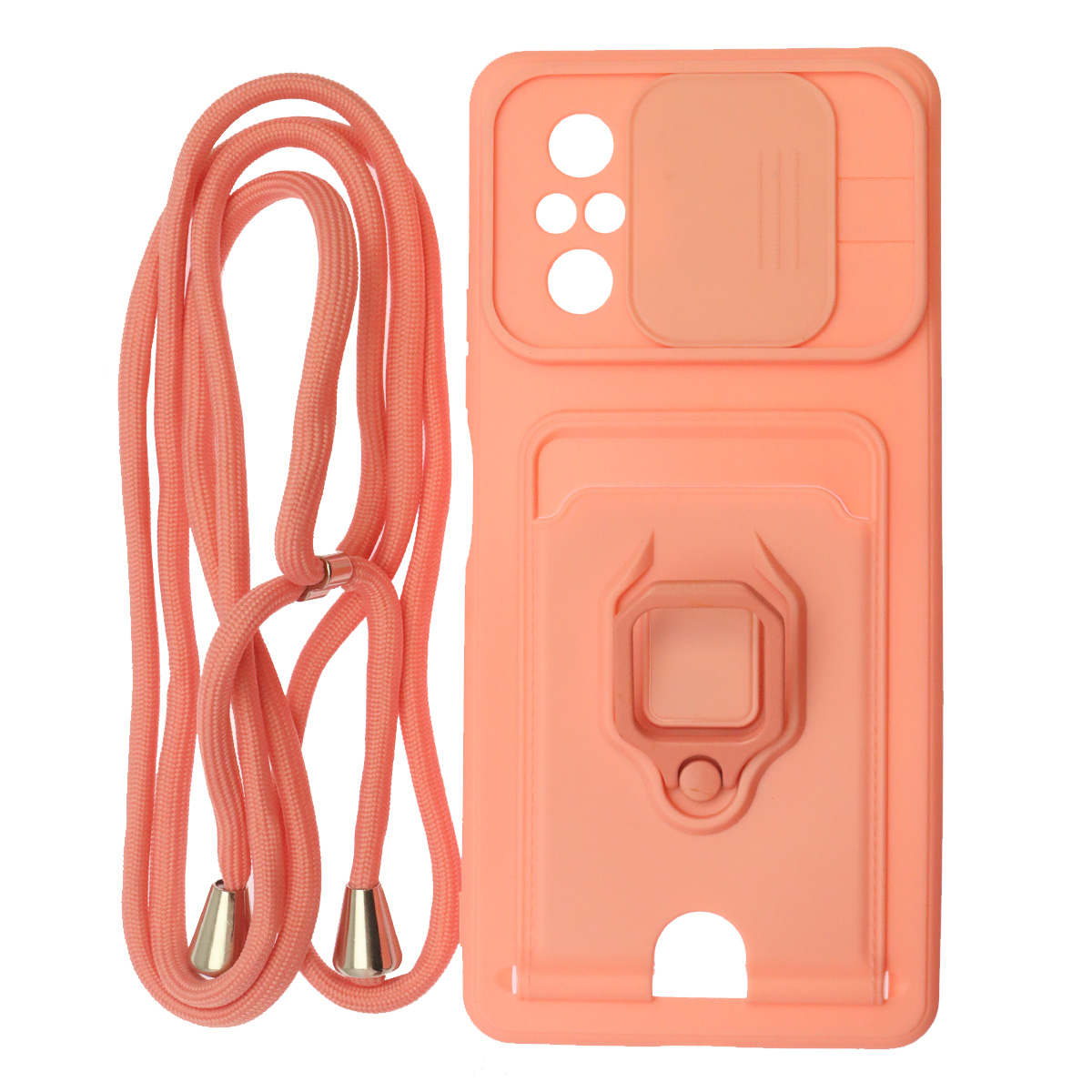 Чехол накладка MULTI FUNCTION 4 в 1 для XIAOMI Redmi Note 10 Pro, цвет персиковый