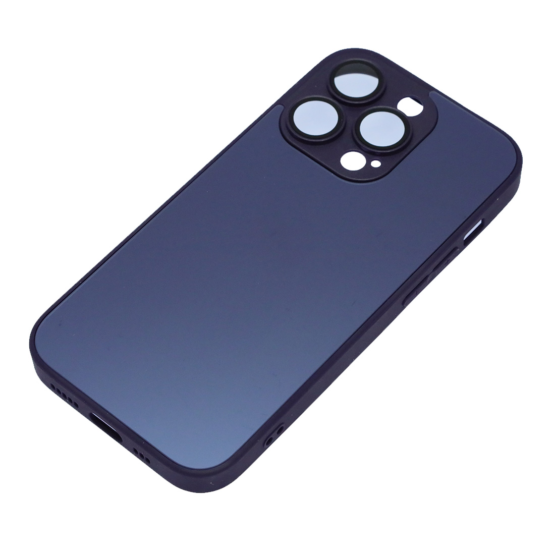 Чехол накладка AG Glass case для APPLE iPhone 14 Pro (6.1"), силикон, пластик, защита камеры, цвет темно фиолетовый