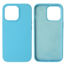 Чехол накладка Silicon Case для APPLE iPhone 13 Pro (6.1), силикон, бархат, цвет голубой Чехол накладка Silicon Case для APPLE iPhone 13 Pro (6.1), силикон, бархат, цвет голубой