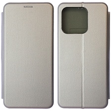 Чехол книжка STYLISH для XIAOMI Redmi 12C, POCO C55, экокожа, визитница, цвет серебристый Чехол книжка STYLISH для XIAOMI Redmi 12C, POCO C55, экокожа, визитница, цвет серебристый