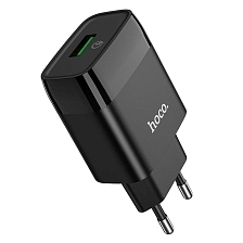 СЗУ (Сетевое зарядное устройство) HOCO C72Q Glorious, 3A, 18W, 1 USB, цвет черный СЗУ (Сетевое зарядное устройство) HOCO C72Q Glorious, 3A, 18W, 1 USB, цвет черный