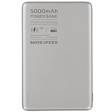 Внешний портативный аккумулятор, Power Bank MOVESPEED S05, Magsafe, 5000 mAh, цвет серебристый