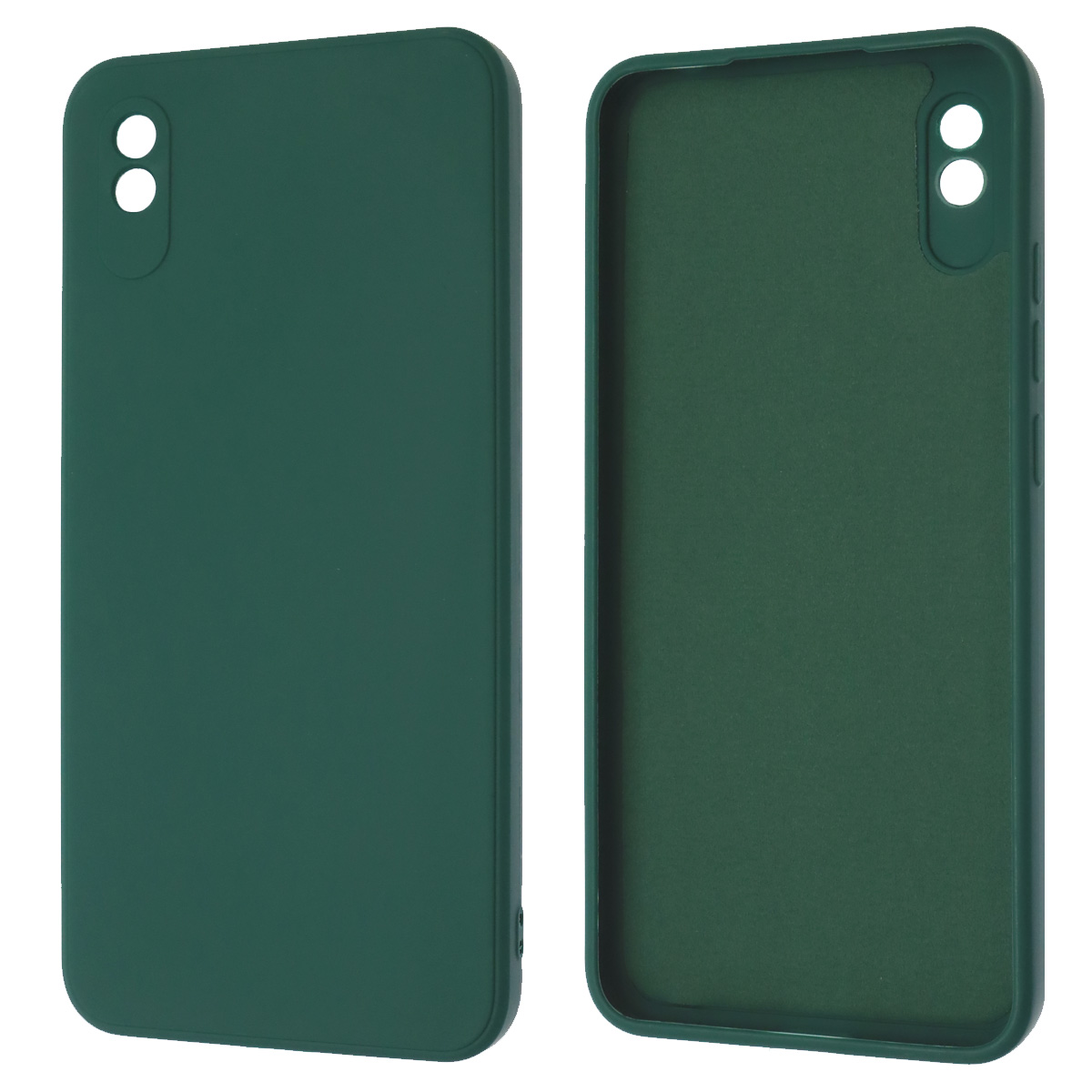 Чехол накладка для XIAOMI Redmi 9A, силикон, бархат, цвет темно зеленый Чехол накладка для XIAOMI Redmi 9A, силикон, бархат, цвет темно зеленый