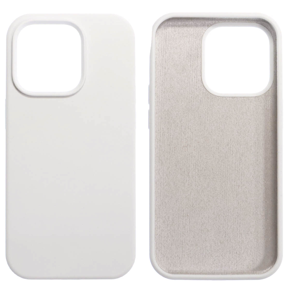 Чехол накладка Silicon Case для APPLE iPhone 14 Pro (6.1"), силикон, бархат, цвет белый