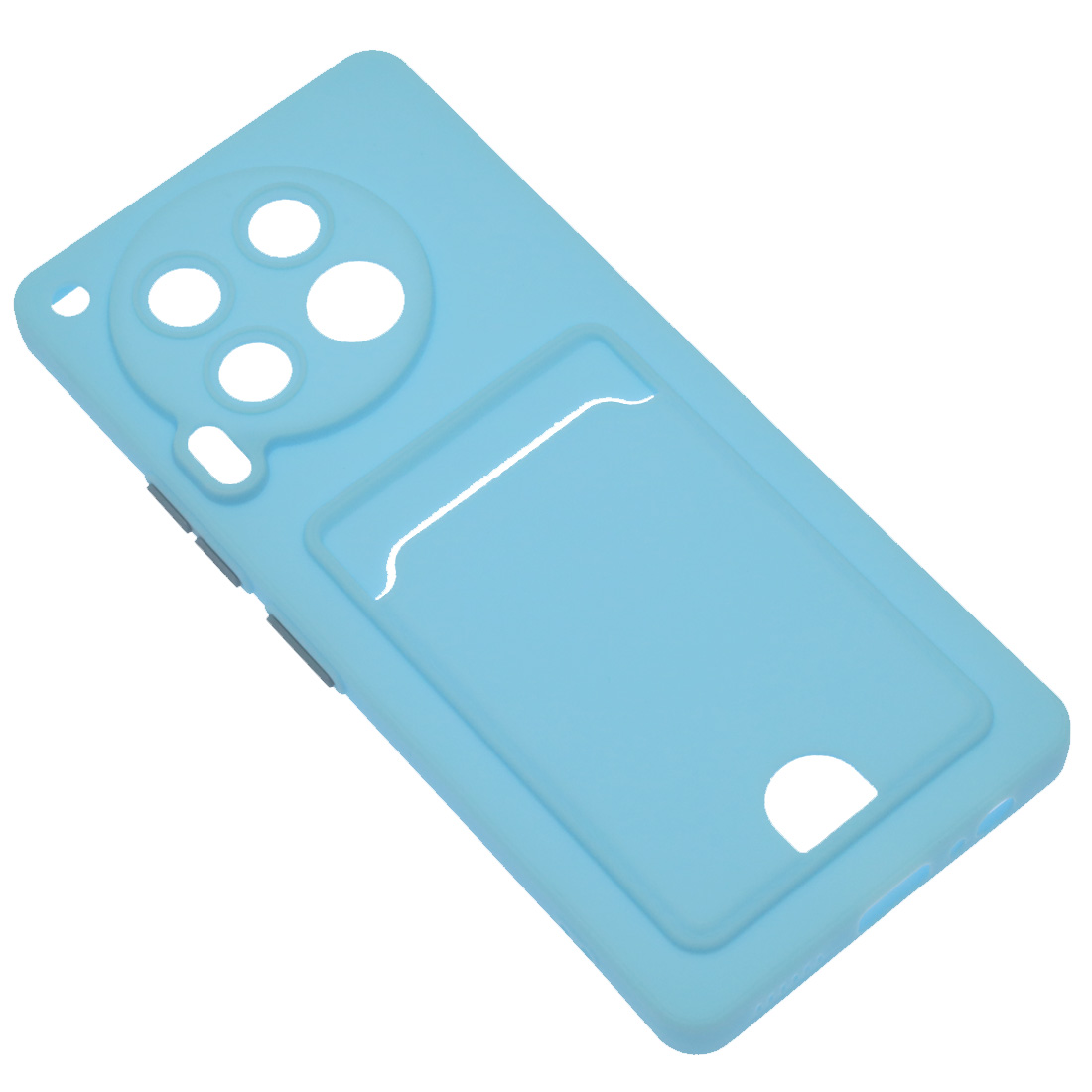 Чехол накладка BUTTON для TECNO Camon 30 4G, защита камеры, силикон, отдел для карт, цвет голубой Чехол накладка BUTTON для TECNO Camon 30 4G, защита камеры, силикон, отдел для карт, цвет голубой