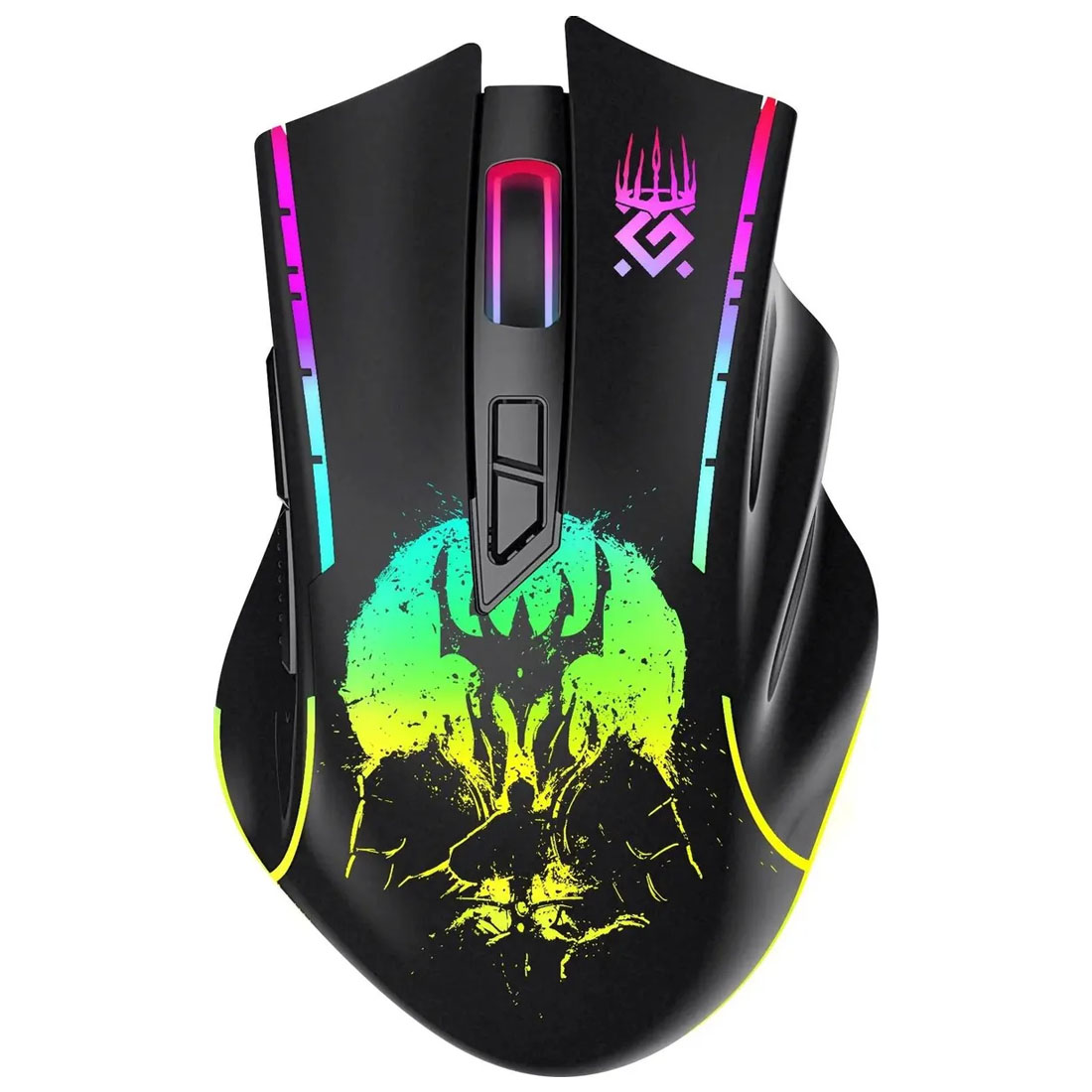 Мышь беспроводная DEFENDER Kronos GM-695, игровая, оптическая, 1600 DPI, подсветка, аккумулятор, цвет черный Мышь беспроводная DEFENDER Kronos GM-695, игровая, оптическая, 1600 DPI, подсветка, аккумулятор, цвет черный
