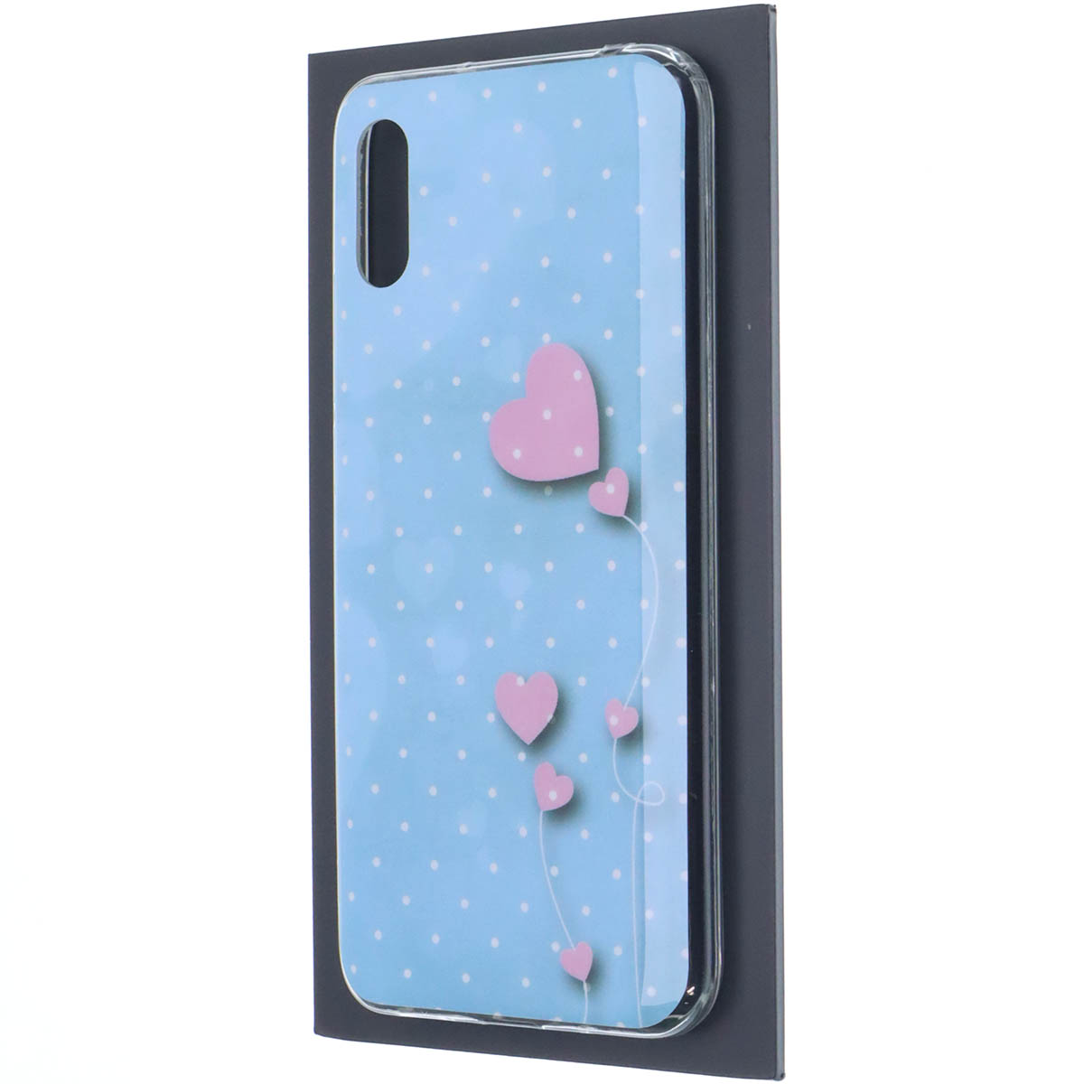 Чехол накладка для XIAOMI Redmi 9A, силикон, рисунок Розовые сердечки