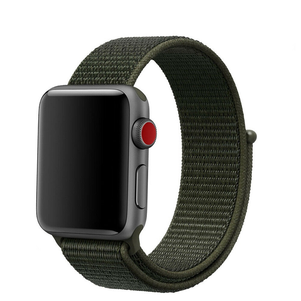 Ремешок для часов Apple Watch (38-40 мм), нейлон, цвет темно оливковый