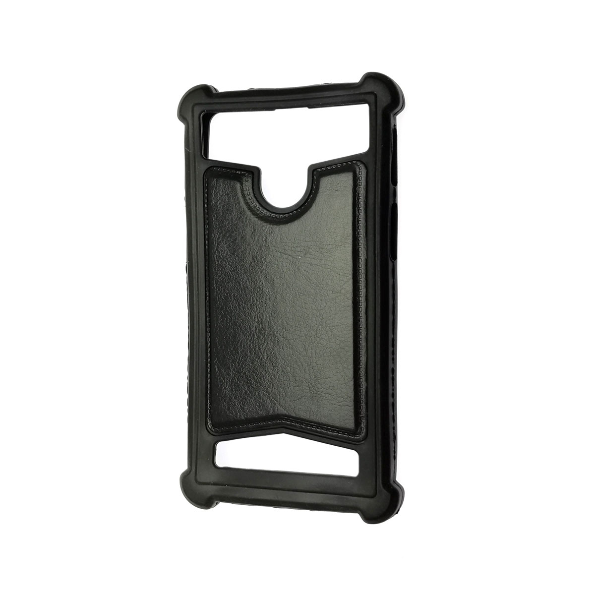 Чехол накладка универсальная 4.0 - 4.5 дюймов, силикон, экокожа, цвет черный №4.