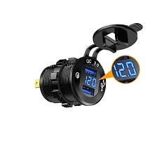 УАЗУ (Универсальное автомобильное зарядное устройство) GH-DS21, врезное в прикуриватель, 2 USB, вольтметр, QC3.0, цвет черный