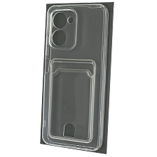 Чехол накладка CARD CASE для Realme C33, силикон, отдел для карт, цвет прозрачный Чехол накладка CARD CASE для Realme C33, силикон, отдел для карт, цвет прозрачный