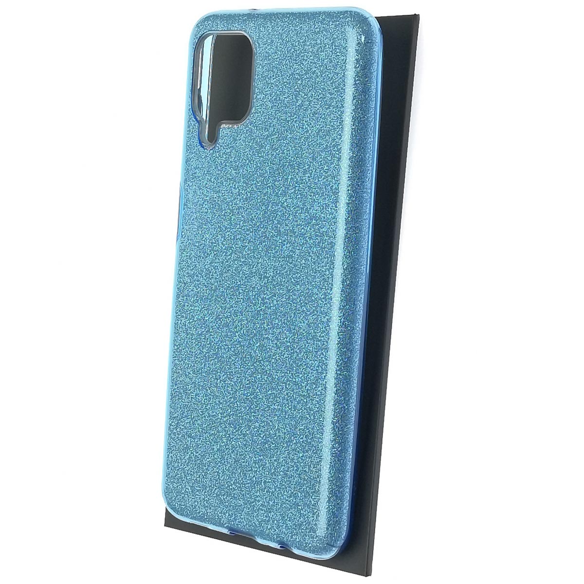 Чехол накладка SHINE для SAMSUNG Galaxy A12 (SM-A125), силикон, блестки, цвет голубой Чехол накладка SHINE для SAMSUNG Galaxy A12 (SM-A125), силикон, блестки, цвет голубой