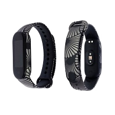 Сменный ремешок для фитнес браслета, смарт часов XIAOMI Mi Band 5, рисунок черно белая ракушка. Сменный ремешок для фитнес браслета, смарт часов XIAOMI Mi Band 5, рисунок черно белая ракушка.