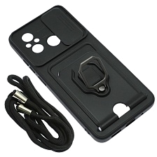 Чехол накладка MULTI FUNCTION 4 в 1 для XIAOMI Redmi 12C, XIAOMI POCO C55, цвет черный Чехол накладка MULTI FUNCTION 4 в 1 для XIAOMI Redmi 12C, XIAOMI POCO C55, цвет черный