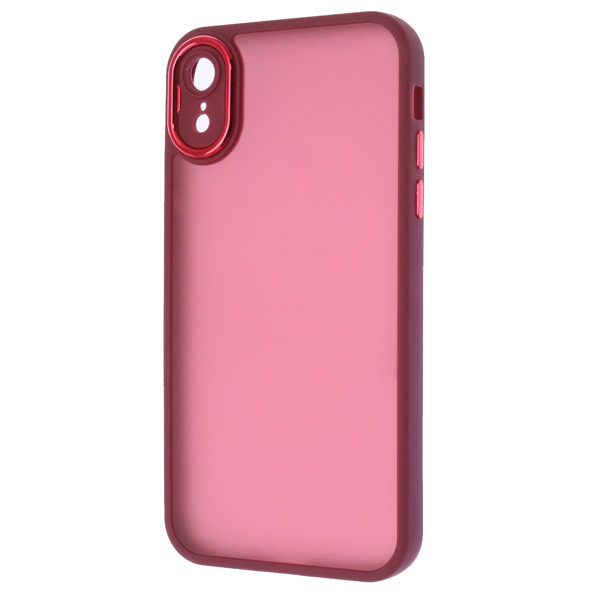 Чехол накладка KING для APPLE iPhone XR, силикон, пластик, защита камеры, цвет окантовки бордовый Чехол накладка KING для APPLE iPhone XR, силикон, пластик, защита камеры, цвет окантовки бордовый
