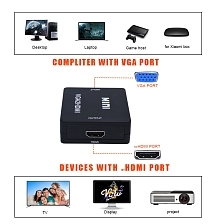 Переходник, конвертер, преобразователь видеосигнала VGA на HDMI (1080P для TV), цвет черный Переходник, конвертер, преобразователь видеосигнала VGA на HDMI (1080P для TV), цвет черный