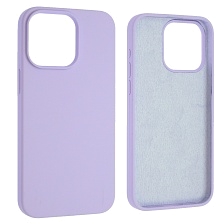 Чехол накладка Silicon Case для APPLE iPhone 15 Pro Max (6.7"), силикон, бархат, цвет сиреневый Чехол накладка Silicon Case для APPLE iPhone 15 Pro Max (6.7"), силикон, бархат, цвет сиреневый