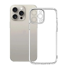 Чехол накладка для APPLE iPhone 15 Pro (6.1"), защита камеры, силикон, цвет прозрачный