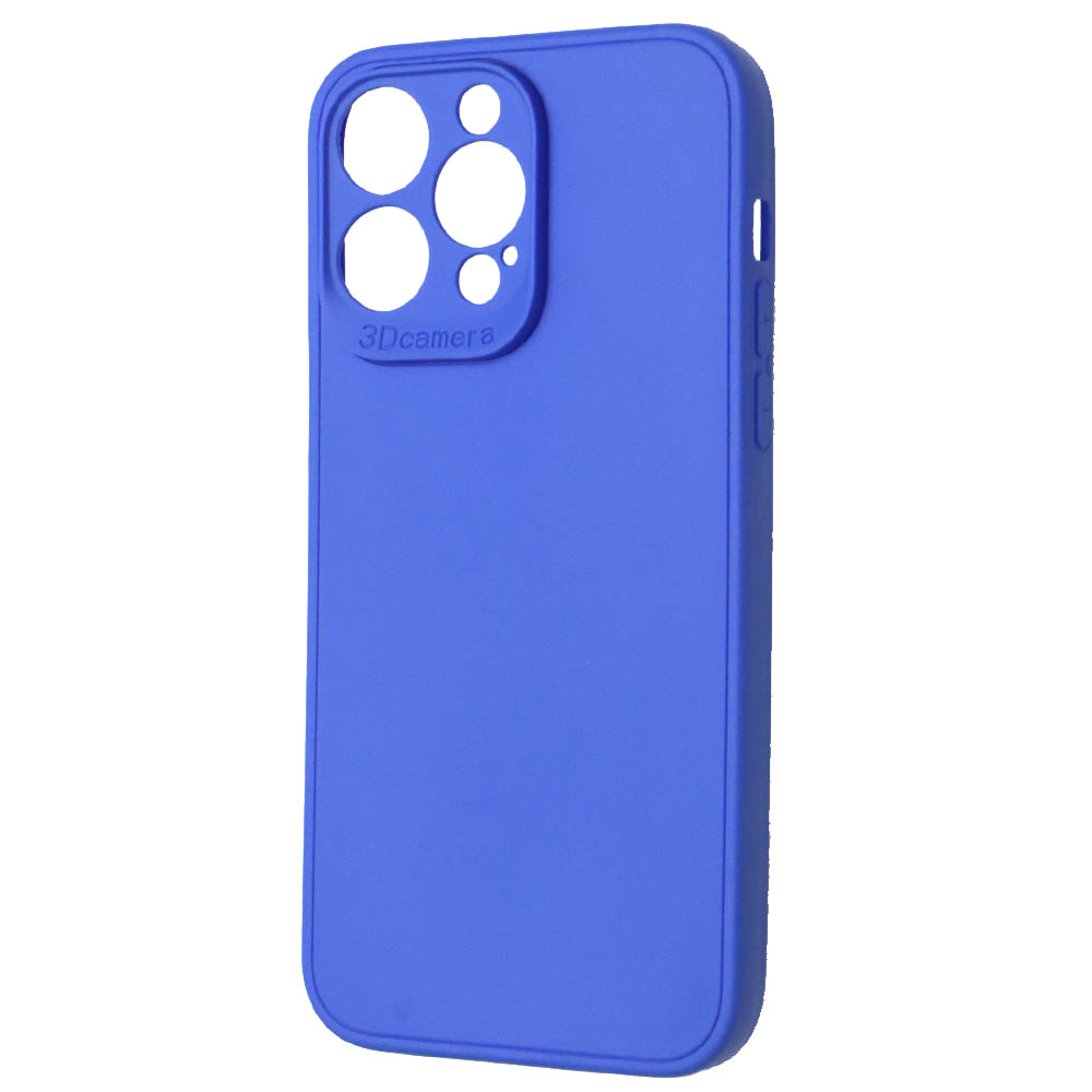 Чехол накладка для APPLE iPhone 14 Pro Max, защита камеры, силикон, цвет синий