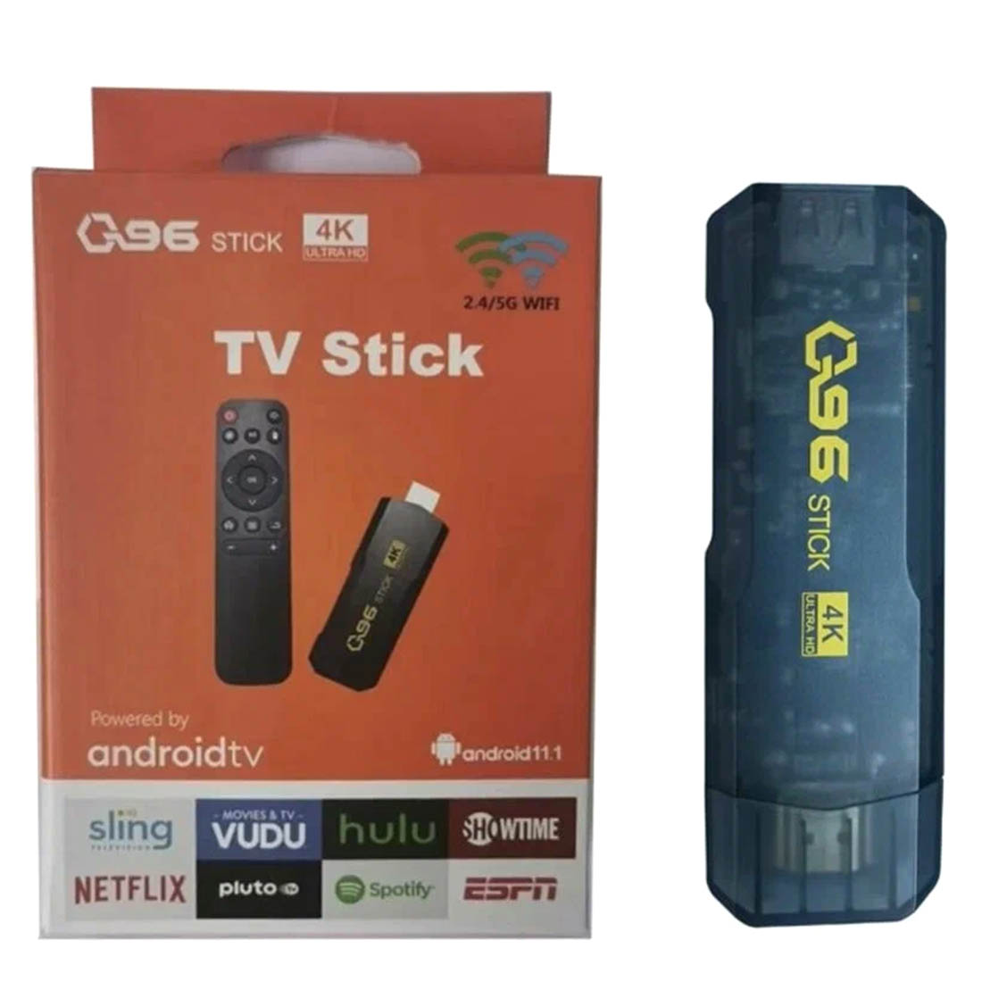 Андроид ТВ приставка TV Stick Q96, 8 Gb/128 Gb, Wi-Fi, цвет черный (-50%)