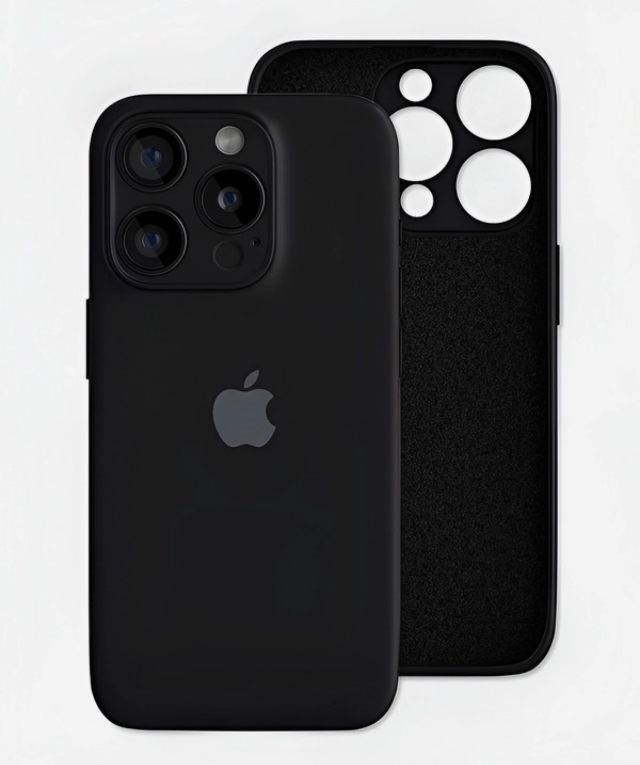 Чехол-накладка Silicone Case для Apple iPhone 17 Pro Max, L-ogo, защита камеры, бархатная подложка, цвет черный