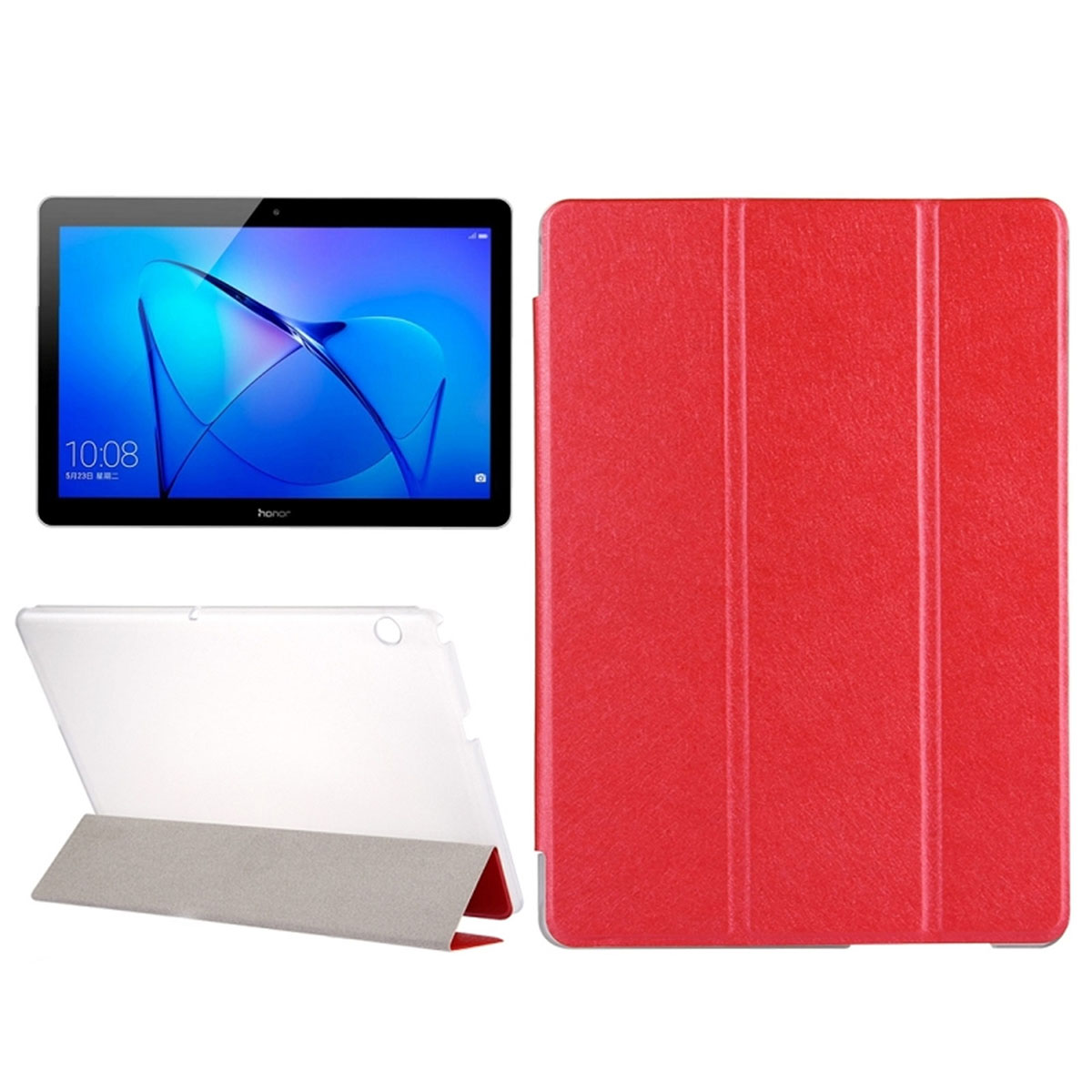 Чехол книжка Trans Cover для HUAWEI MediaPad T3 10, (AGS-L09), диагональ 9.6", цвет красный Чехол книжка Trans Cover для HUAWEI MediaPad T3 10, (AGS-L09), диагональ 9.6", цвет красный