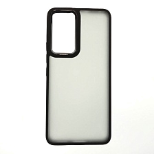 Чехол накладка для XIAOMI 12 Lite, силикон, пластик, цвет окантовки черный