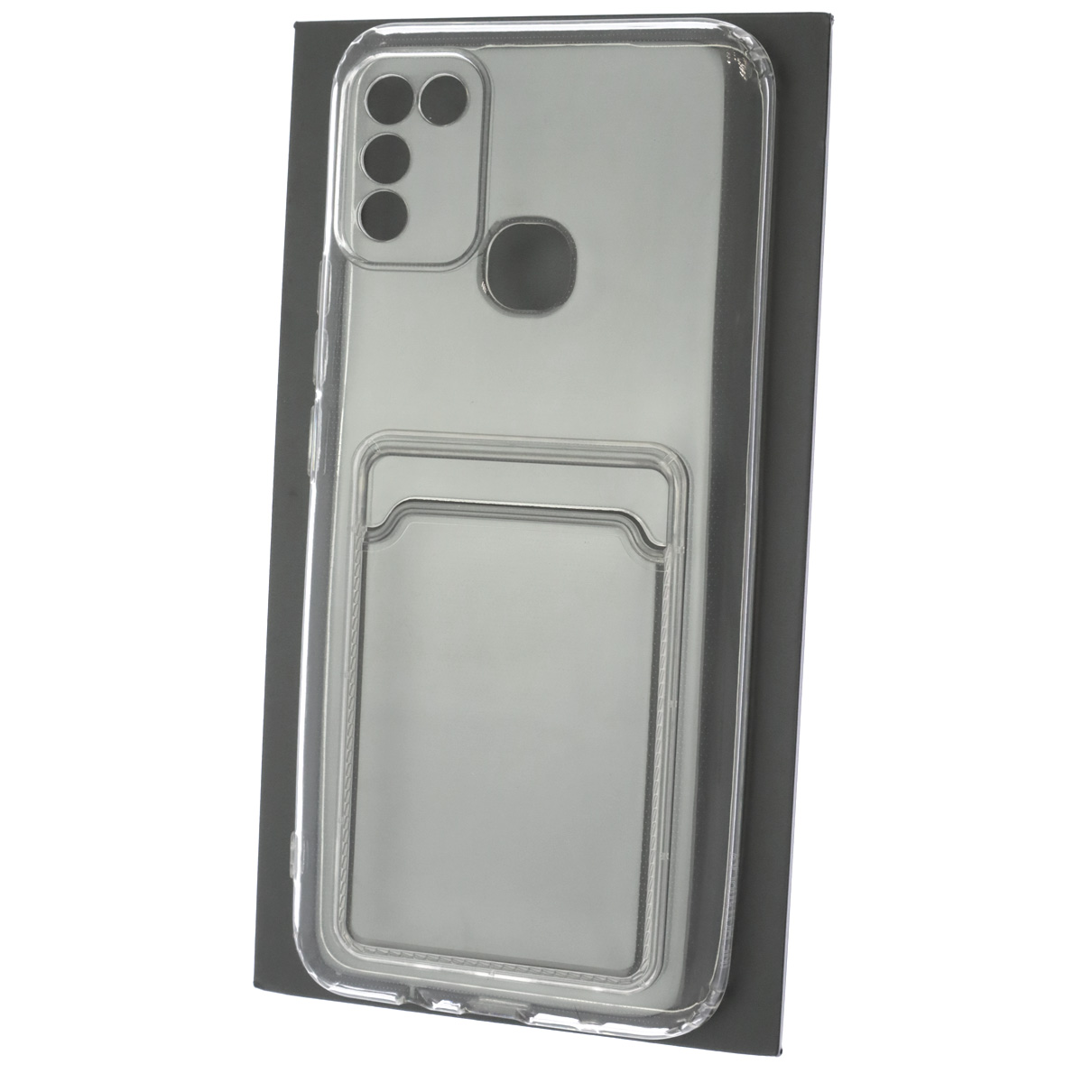 Чехол накладка CARD CASE для INFINIX HOT 11 Play, силикон, отдел для карт, цвет прозрачный Чехол накладка CARD CASE для INFINIX HOT 11 Play, силикон, отдел для карт, цвет прозрачный