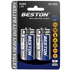 Батарейка BESTON HEAVY DUTY R20s D BL2 1.5V
