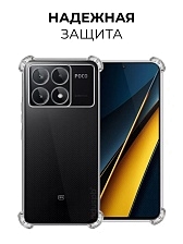 Чехол накладка BRF для POCO X6 Pro 5G, усиленные края, защита камеры, силикон прозрачный