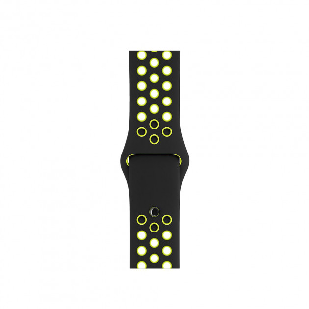 Ремешок для Apple Watch спортивный "Nike", размер 38 mm, цвет чёрный - зеленый.