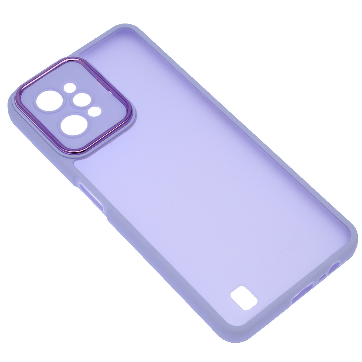 Чехол накладка KING для Realme C31, силикон, пластик, защита камеры, цвет окантовки сиреневый Чехол накладка KING для Realme C31, силикон, пластик, защита камеры, цвет окантовки сиреневый