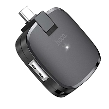 Переходник, хаб концентратор HOCO HB11 USB Type C на 3 USB, цвет черный Переходник, хаб концентратор HOCO HB11 USB Type C на 3 USB, цвет черный