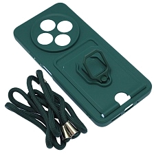 Чехол накладка MULTI FUNCTION 4 в 1 для XIAOMI  Redmi 14C, POCO C75, цвет темно зеленый