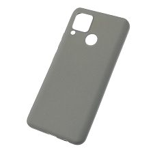 Чехол накладка SOFT TOUCH для Realme C15, силикон, матовый, цвет светло серый Чехол накладка SOFT TOUCH для Realme C15, силикон, матовый, цвет светло серый