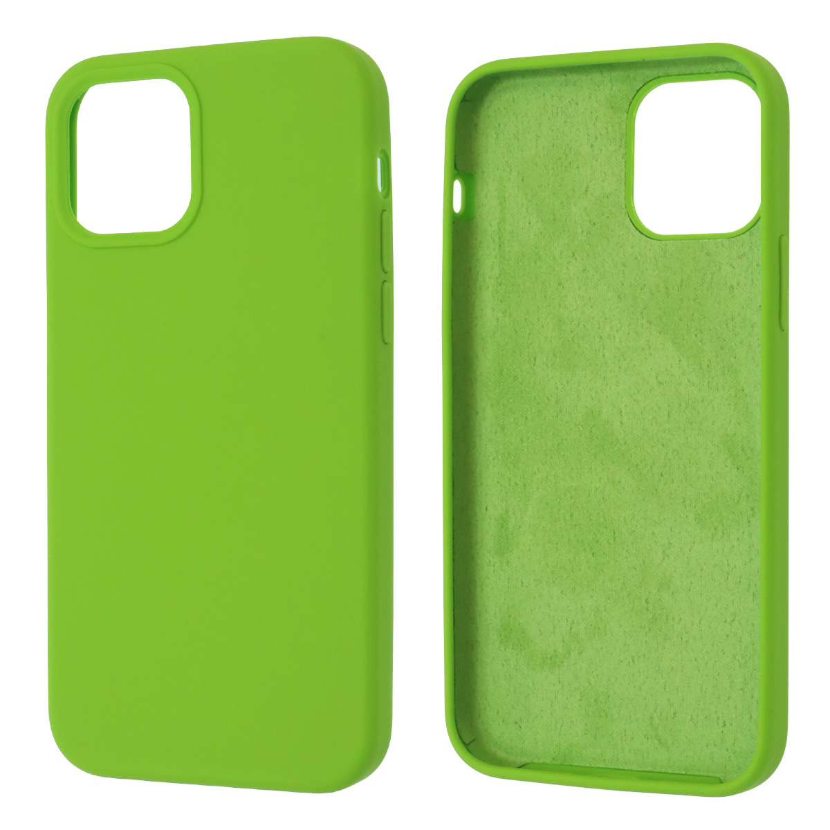 Чехол накладка Silicon Case для APPLE iPhone 12, iPhone 12 Pro, силикон, бархат, цвет ярко зеленый