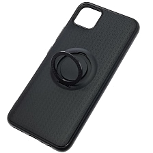Чехол накладка iFace для Realme C11 2020, силикон, кольцо держатель, цвет черный