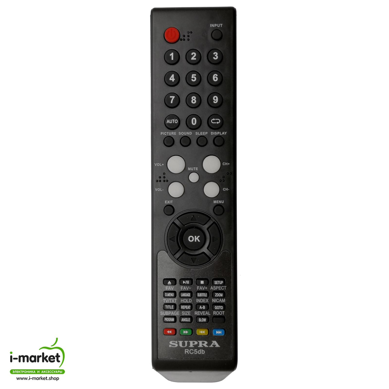 Пульт ДУ для SUPRA RC5db, RC7db подходит к следующим моделям: STV-LC1515WD, STV-LC1626WD, STV-LC1915WD, STV-LC1926WD, STV-LC2615WD, STV-LC3215WD.